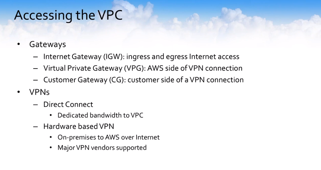 access traffic AWS VPC environment