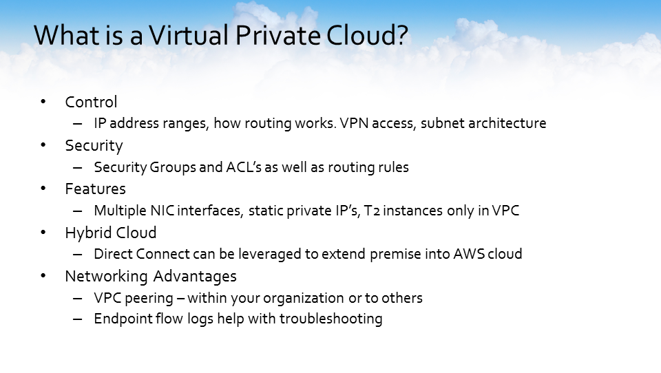 AWS Virtual Private Cloud Flexibility